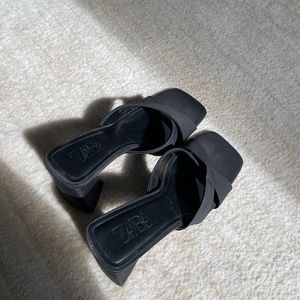 ZARA Black Sandal Heels (Size 6.5, Never Worn)